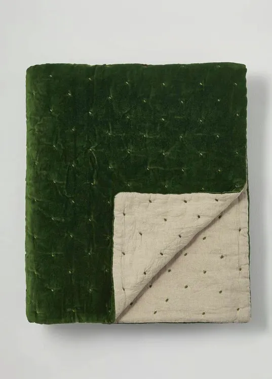 Toast Hand Quilted Velvet Throw, £250
