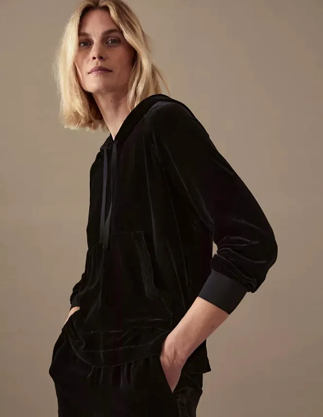 Marks & Spencer Velvet Hoodie With Silk, £69