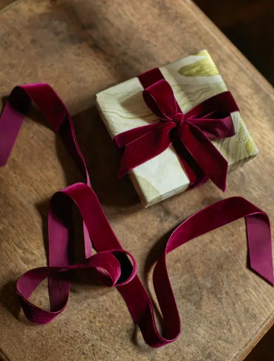 Rowen & Wren Velvet Ribbon, Plum, £9