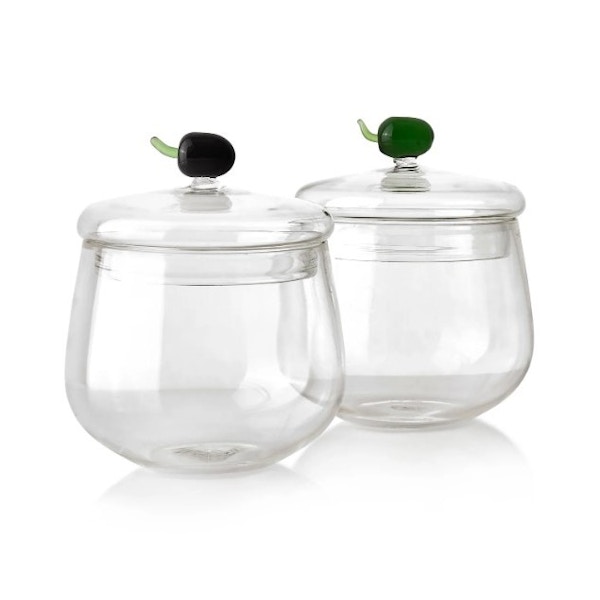 Summerill & Bishop Glass Jam Jar With Green Olive Lid, £75