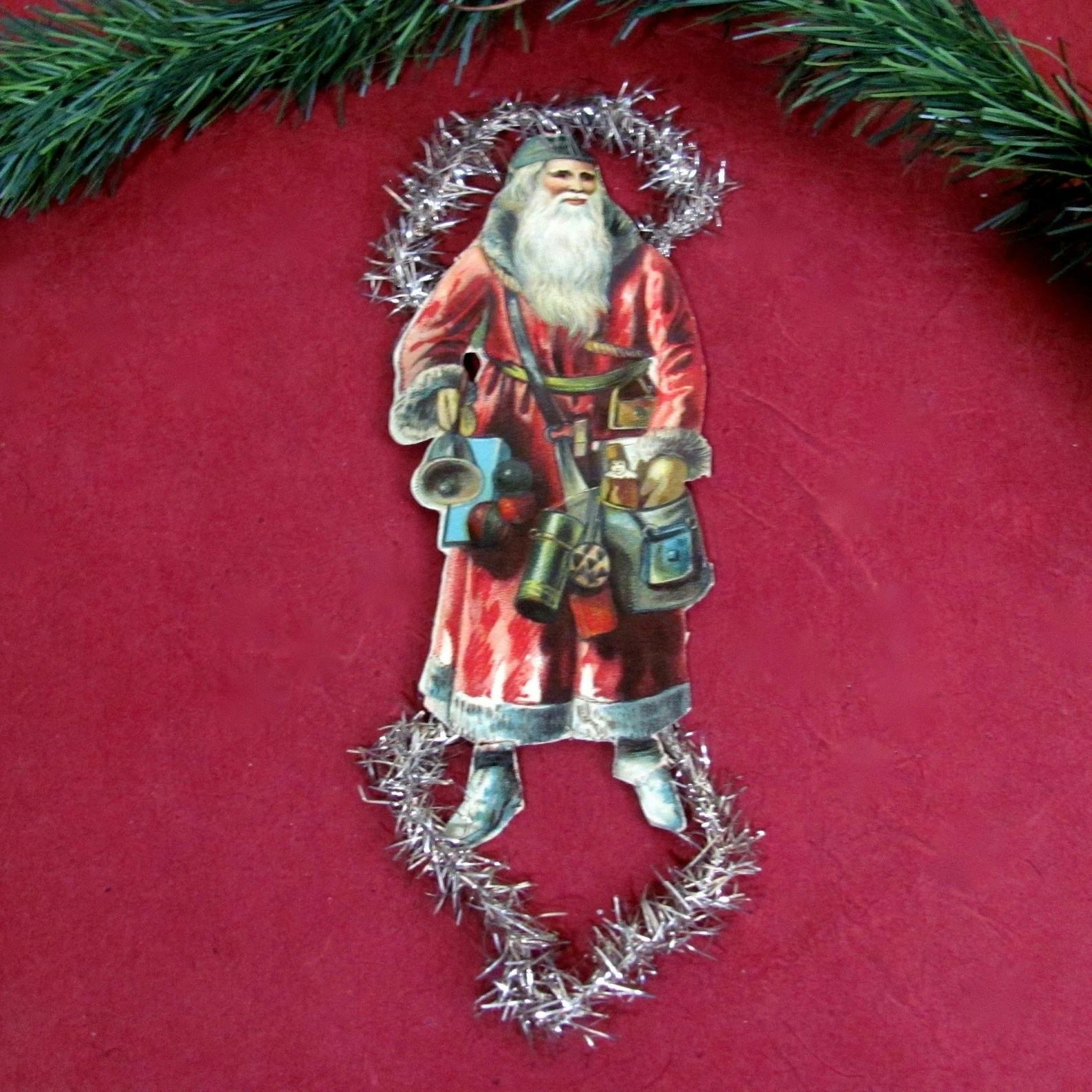 Etsy Victorian Santa Claus Feather Tree Christmas Ornament, £59.78
