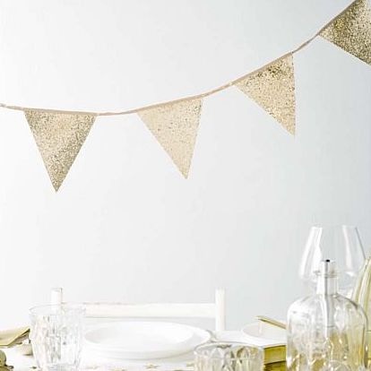 Party Packs Luxe Gold Glitter Fabric Bunting, £9.40