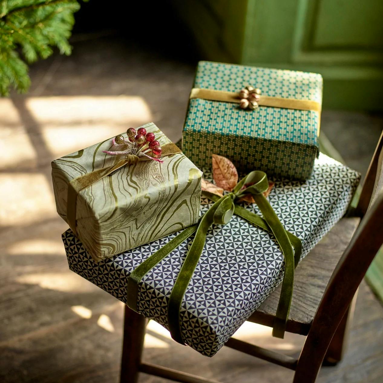 Rowen & Wren Handmade Folk Wrapping Paper, Set of Three, £12