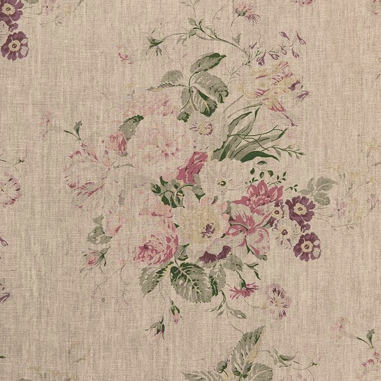 Cabbages & Roses Constance Multi On Natural Linen, Sample, £1.50