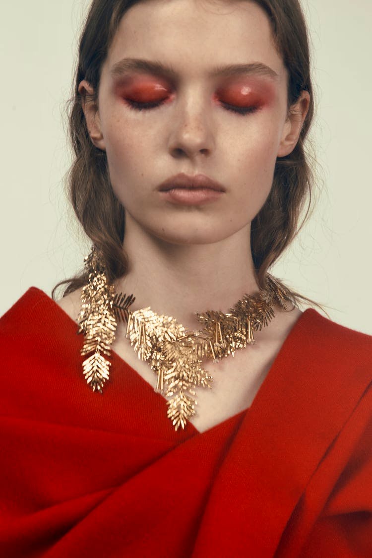 Zara Necklace With Metal Leaves, £25.99