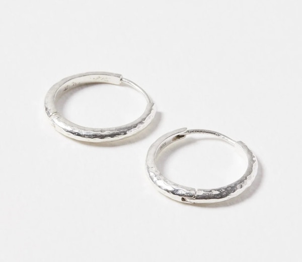 Oliver Bonas Sami Textured Silver Hoop Earrings, £38