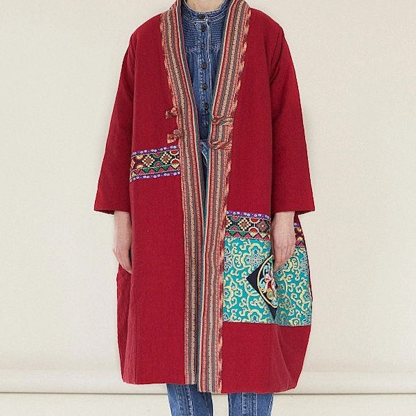 Plumo Embroidered Patch Coat, £249