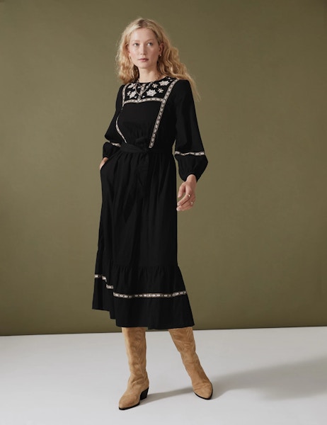 M&S Pure Cotton Embroidered Midaxi Tiered Dress, £49.50