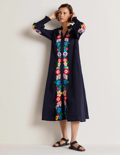 Boden Embroidered Maxi Dress, NOW £108