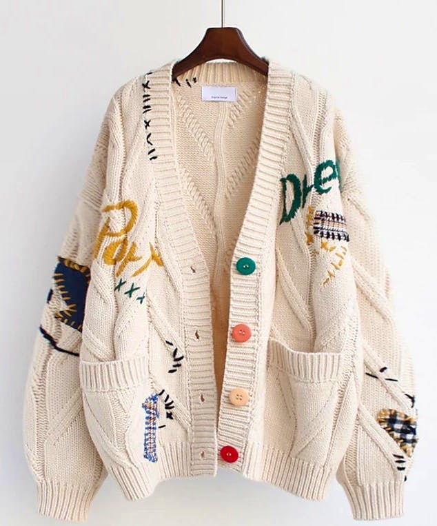 Light In The Box Women's Cardigan Embroidered Pocket Button, NOW £36