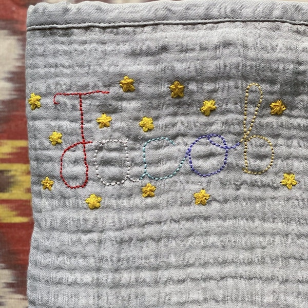 Lottie Mayland Embroidered Baby Blanket, £50 – £70