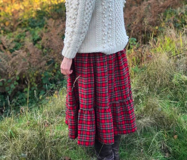 RosaBlue Originals Red Tartan Magpie Skirt, £55