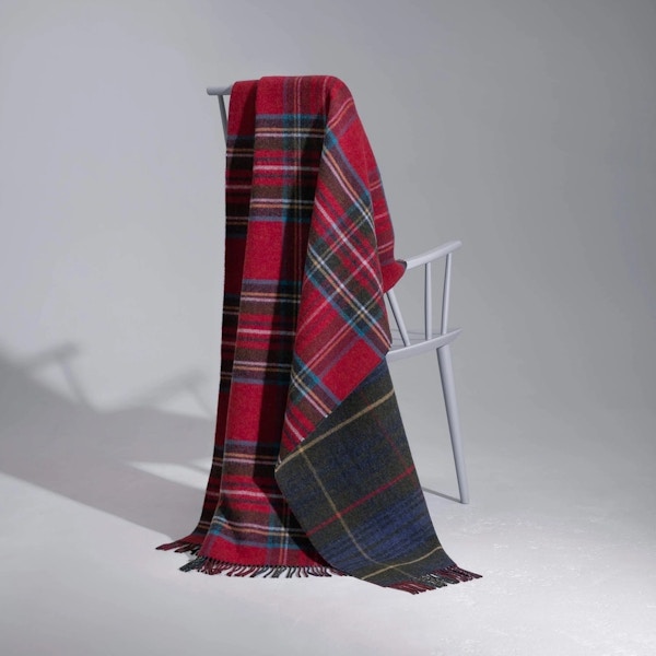 Johnstons Of Elgin Double Face Check Lambswool Throw, £245