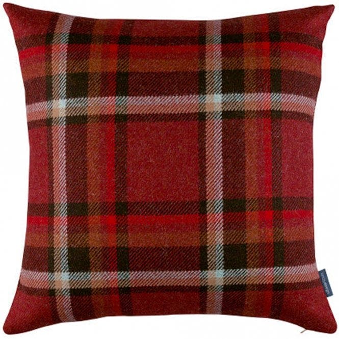 Closs & Hamblin Gamma Chilli Tartan Feather Cushion, £103.89
