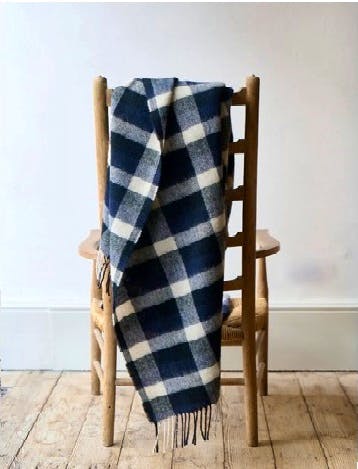 Freight Store Indigo Check British Lambswool Blanket, £115