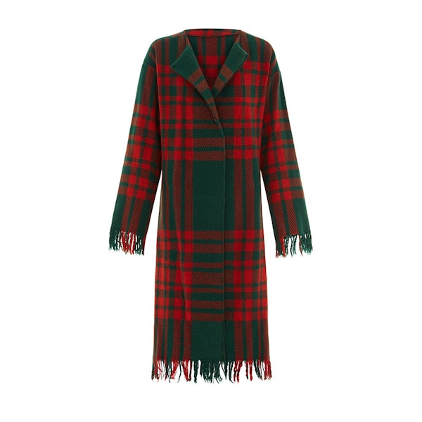 Grace Wears Tartan Check Blanket Coat, £350