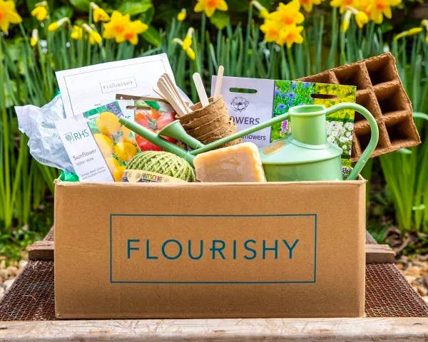 Flourishy These seasonal subscription boxes are sent out every three months to align with the seasons. Each box contains a gift for the garden, and a gift for the gardener. £39.95 every three months