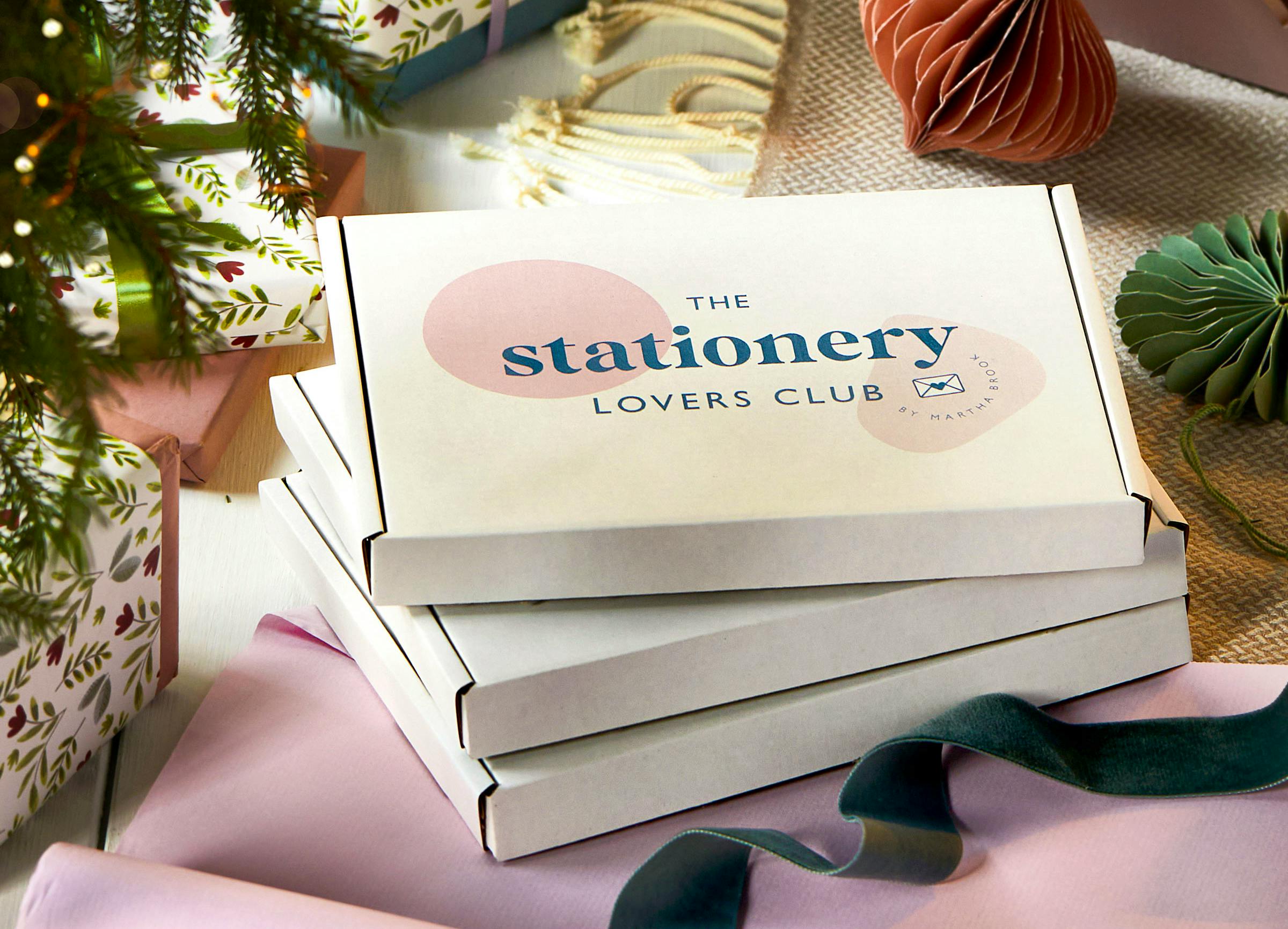 Martha Brook Stationery lovers can enjoy a personalised three months stationery subscription box filled with an assortment of exclusive themed stationery, including a piece personalised with a name of your choice. Three month subscription, £59.95