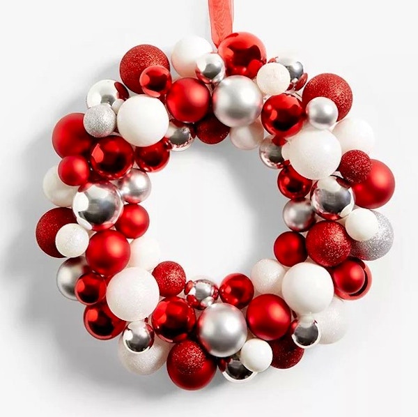 Jolly General Store Candy Cane Bauble Wreath, £25