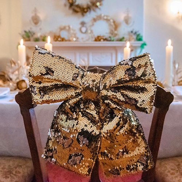 Gold Sequin Bow