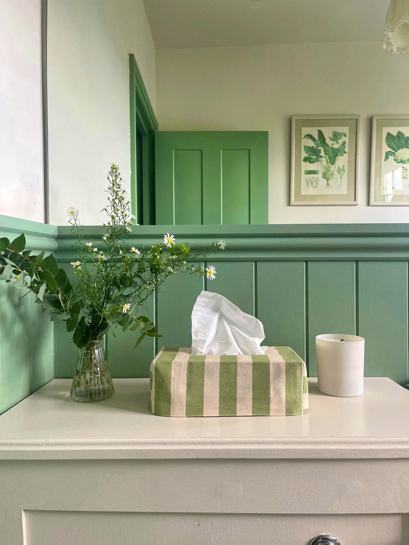 Alice Palmer Oliver Stripe Tissue Box Cover, £35