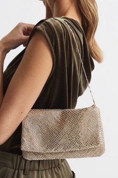 Reiss Charlotte, Chainmail Clutch Bag, £128