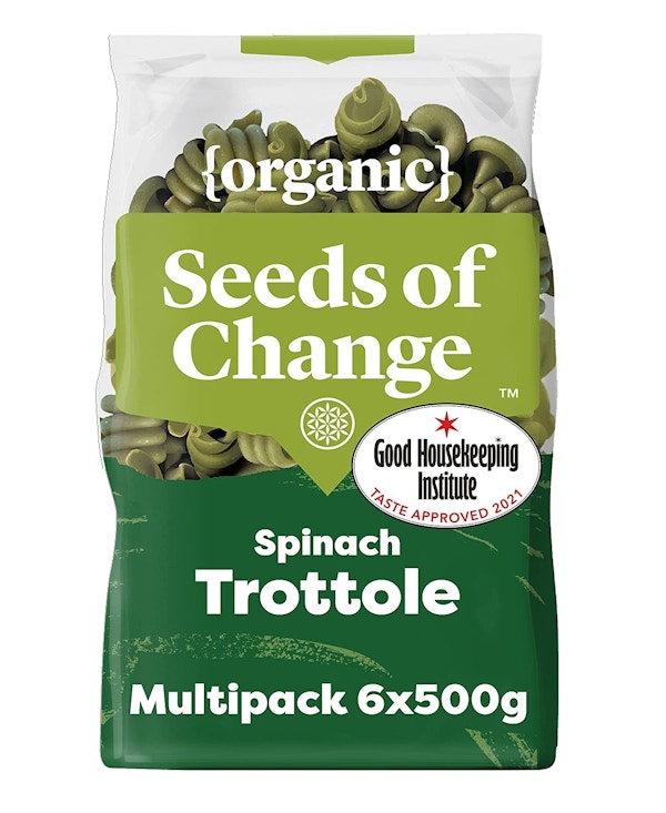 Seeds Of Change Spinach Trottole Organic Pasta, Bulk Multipack 6 X 500g Bags
