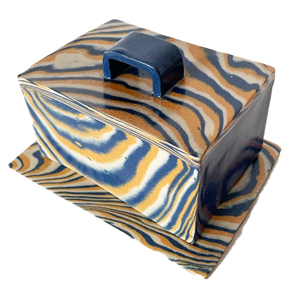 SYS x Plop Pottery Marbled Butter Dish, £80