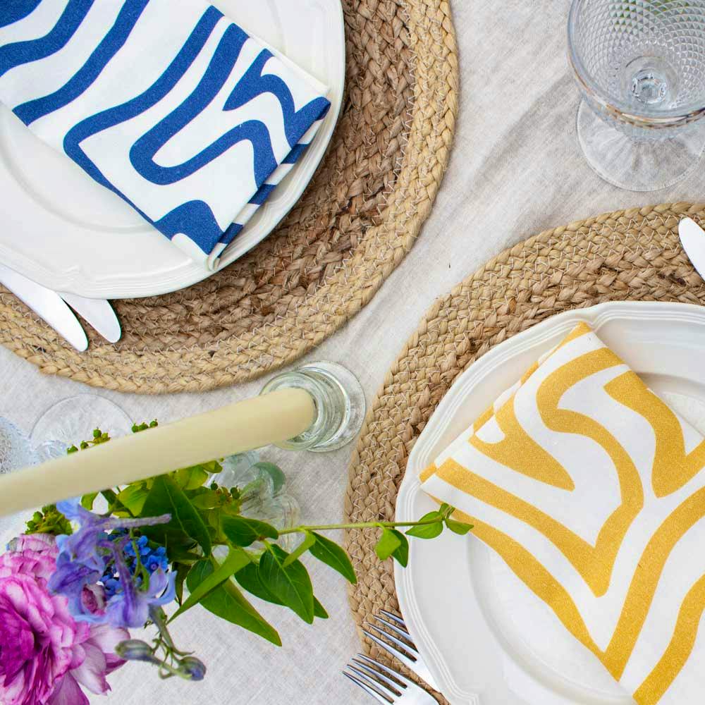 Polkra X Jess Wheeler Wiggle Collection Linen Napkins – Set of 6. £69