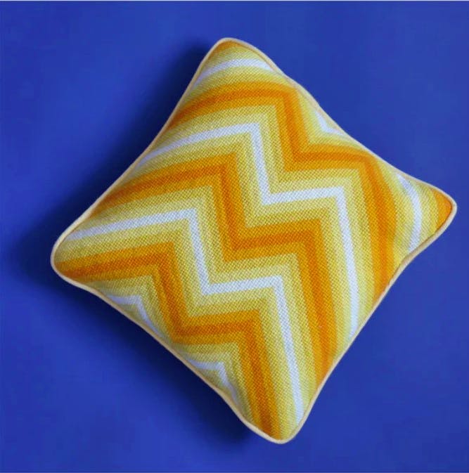 Pentreath & Hall Fine Cell Work X PH, Zig Zag Cushion, £95