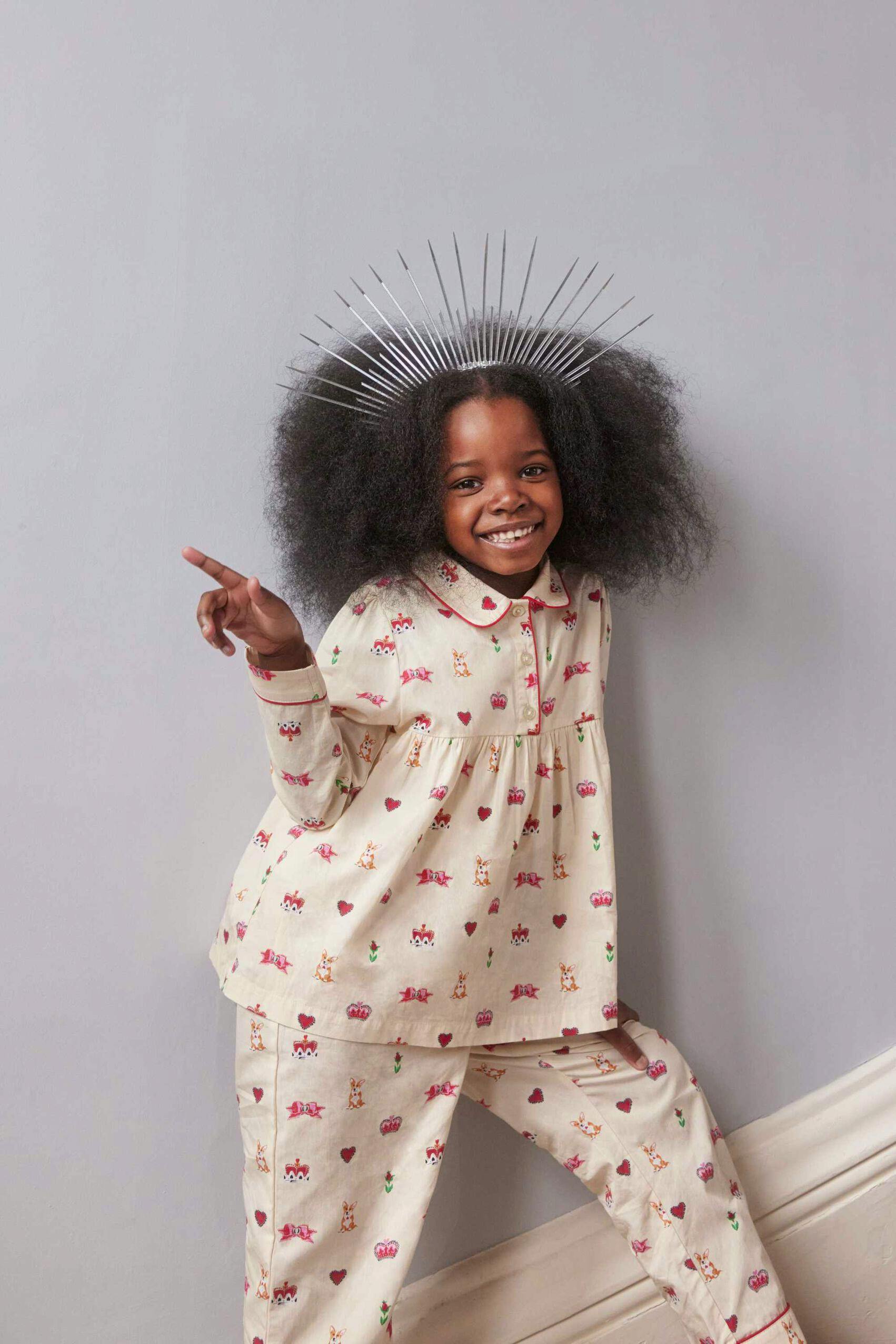 Cath Kidston Royal Ditsy Frill Woven PJ Set, £32