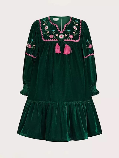 Monsoon Monsoon Kids' Boutique Velvet Rose Embroidered Dress, £42 – 46