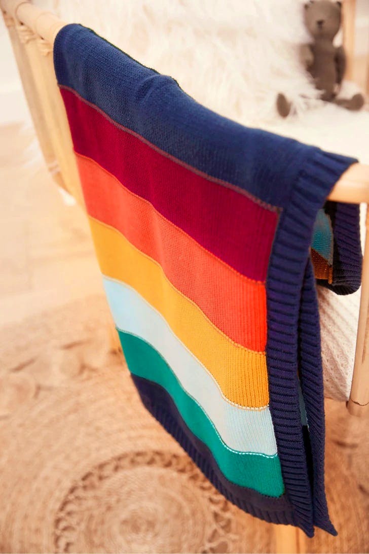 Little Bird by Jools Oliver Rainbow Colourblock Blanket, £25