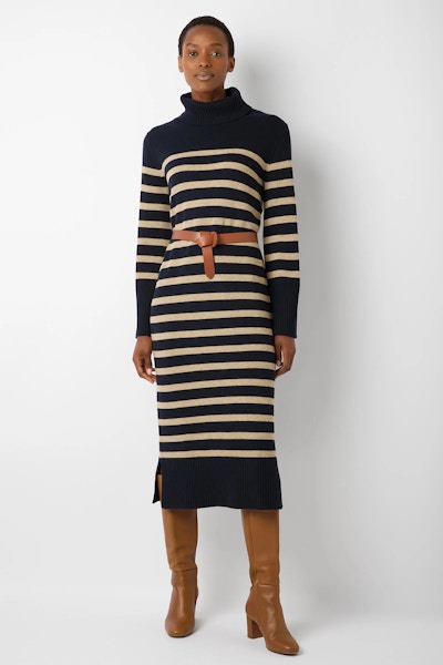 Rylee Roll Merino Stripe Knit Jumper Dress £265