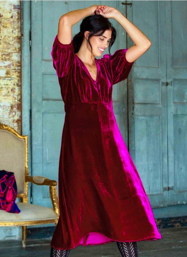 Silk Velvet Tea Dress NOW £179