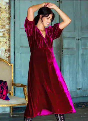 Silk Velvet Tea Dress