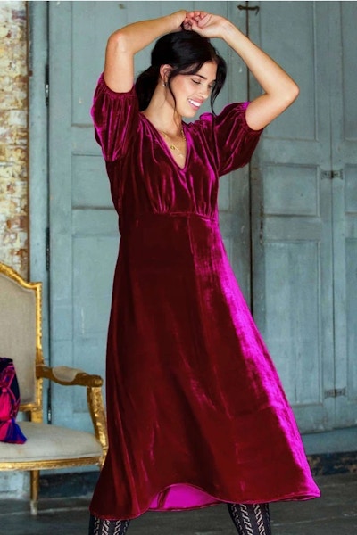 Silk Velvet Tea Dress NOW £179