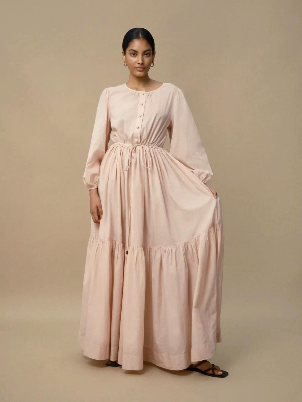 Catherine – Blush Cotton Dress £260