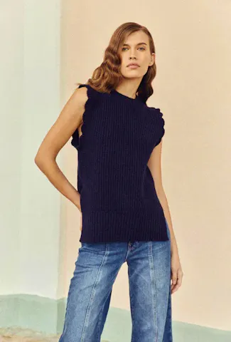 Sara Navy Tabard