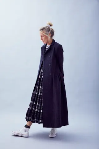 Nancy Coat in Charcoal British Wool