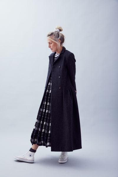 Nancy Coat in Charcoal British Wool £600