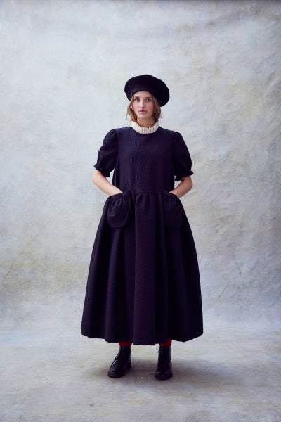 Thea Dress In Recycled Black Boucle £399