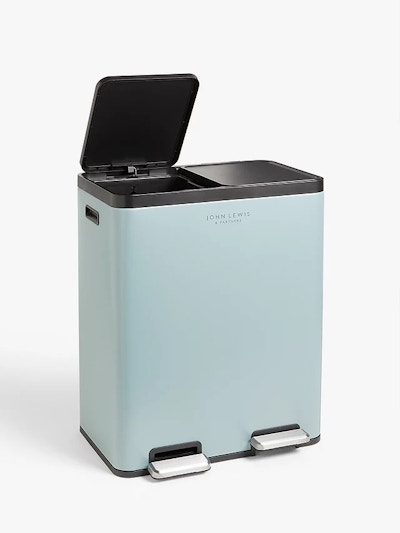 John Lewis 2 Section Recycling Bin, With Handles, 40L, Blue, £85