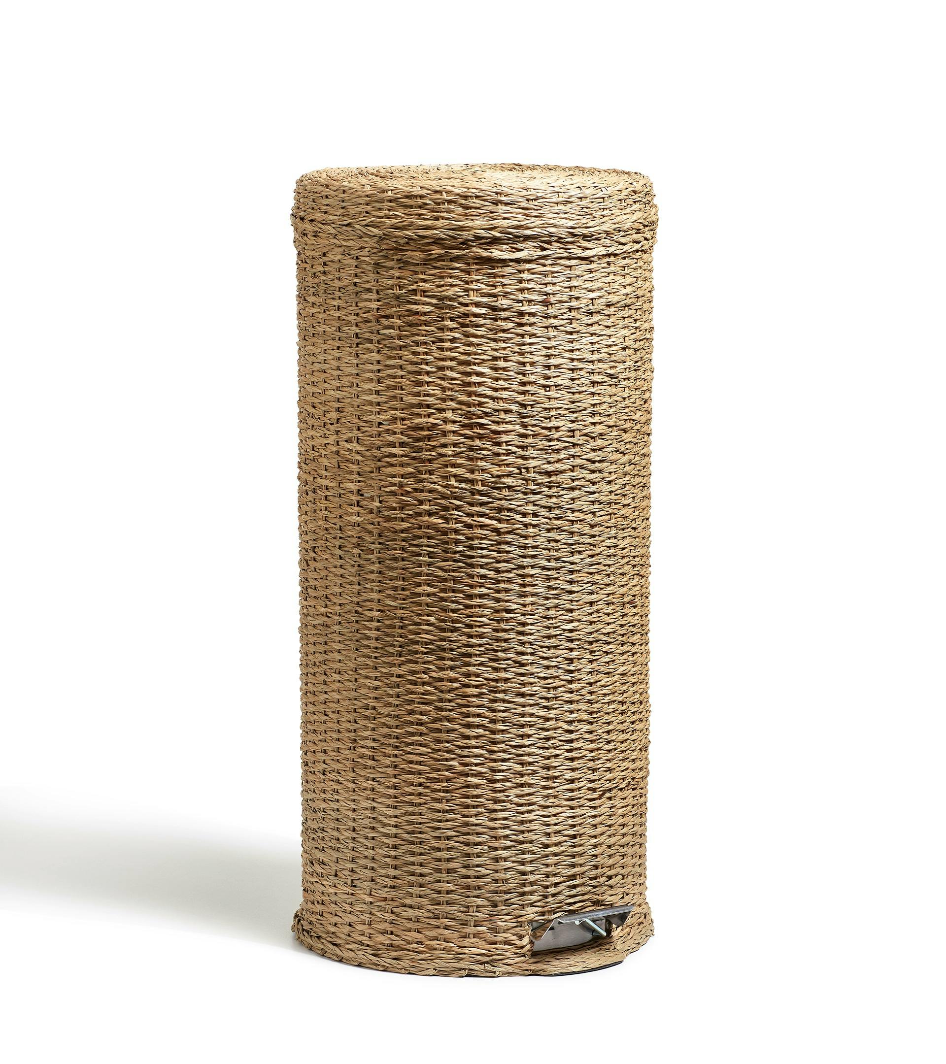 OKA Large Pandanus Pedal Bin – Natural, £350