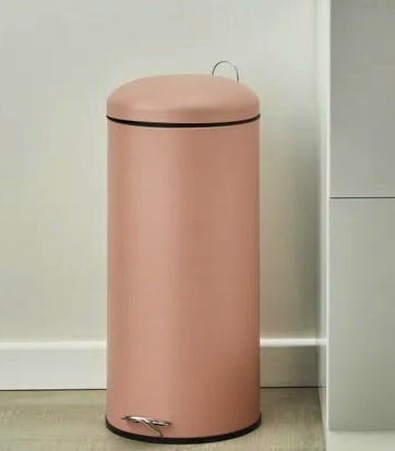 Dunelm 30L Pink Pedal Bin, £30