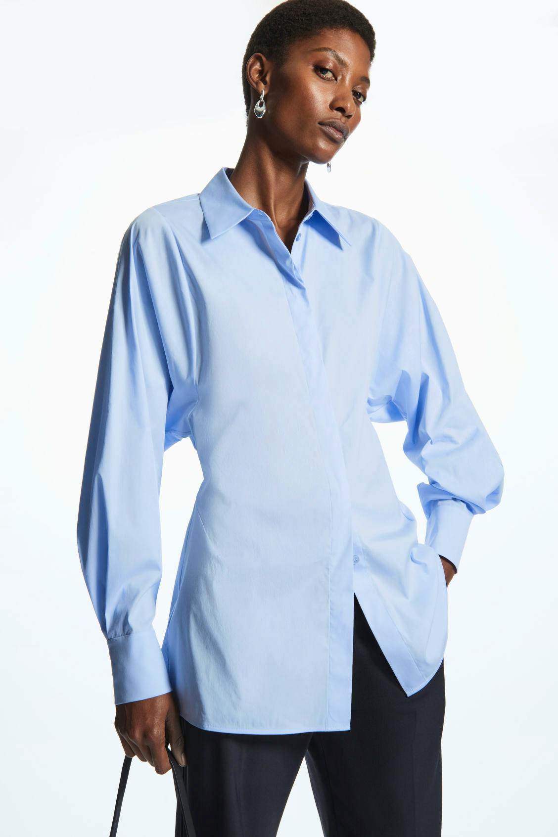 Oversized Waisted Poplin Shirt £69