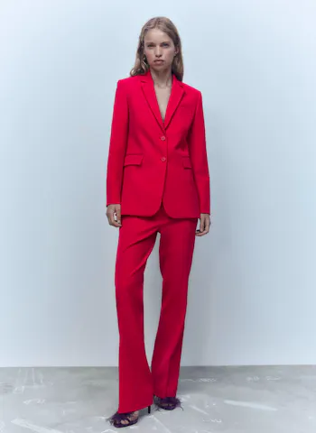Straight Blazer With Pockets