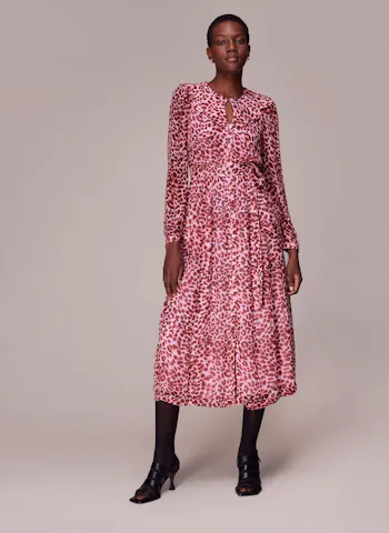 Abstract Cheetah Midi Dress