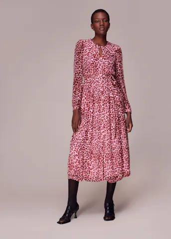 Abstract Cheetah Midi Dress