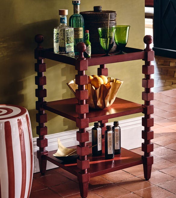 OKA Huxley Side Table - Brushed Red, £550